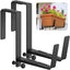 Window Box Brackets, Adjustable Planter Box Brackets, Heavy Duty Iron Flower Box Brackets for Railings, with Enhanced Bottom Support - Perfect for Balconies, Fences, and Gardens (Black, 2 Pack)