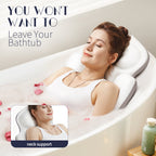 Full Body Bath Pillow for Tub, Thick Bathtub Cushion Mat with Neck, Back & Lumbar Support White