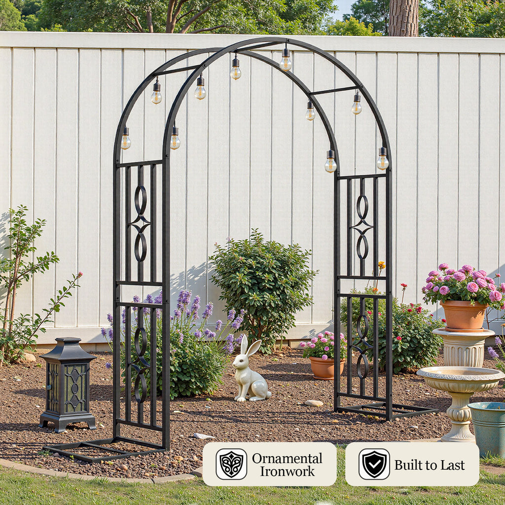 Metal Garden Arch, Heavy Duty Garden Trellis for Climbing Plants