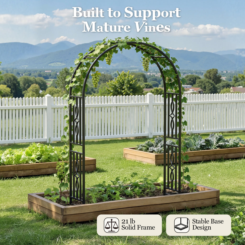 Metal Garden Arch, Heavy Duty Garden Trellis for Climbing Plants