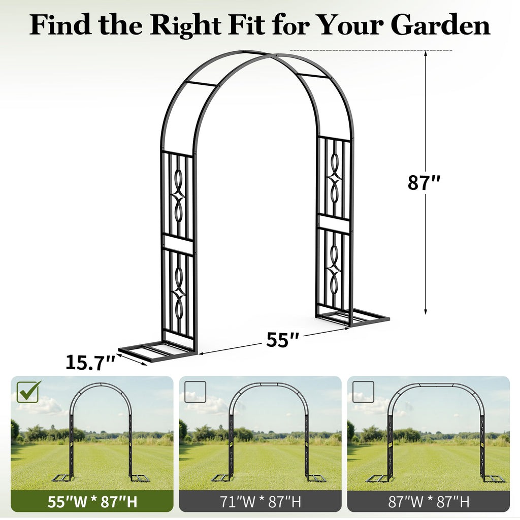 Metal Garden Arch, Heavy Duty Garden Trellis for Climbing Plants