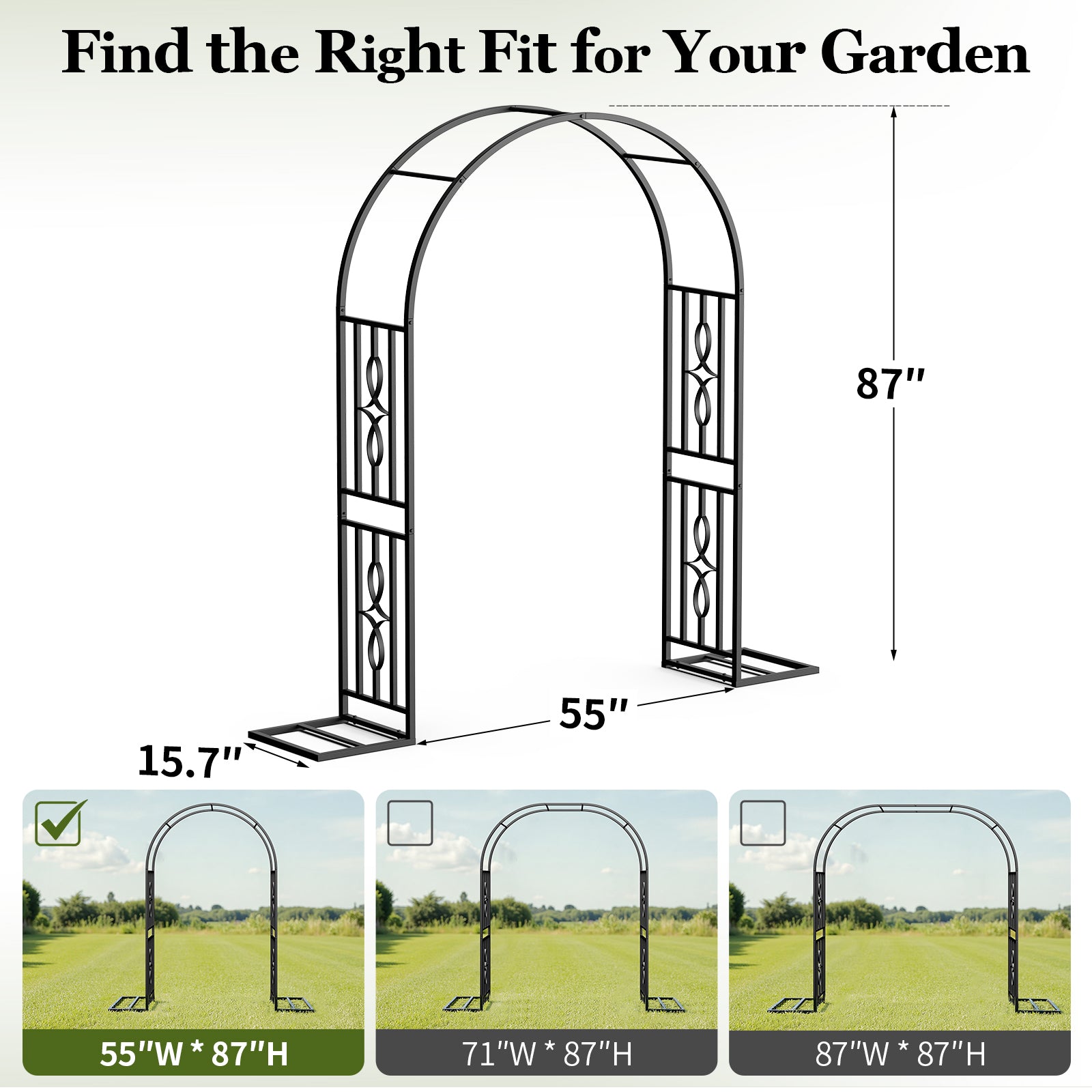 Metal Garden Arch, Heavy Duty Garden Trellis for Climbing Plants