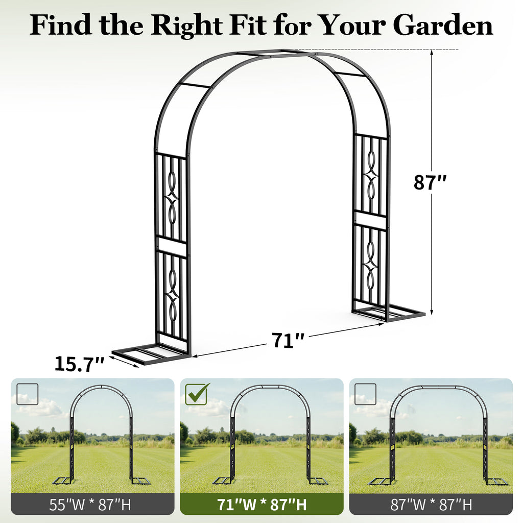 Metal Garden Arch, Heavy Duty Garden Trellis for Climbing Plants
