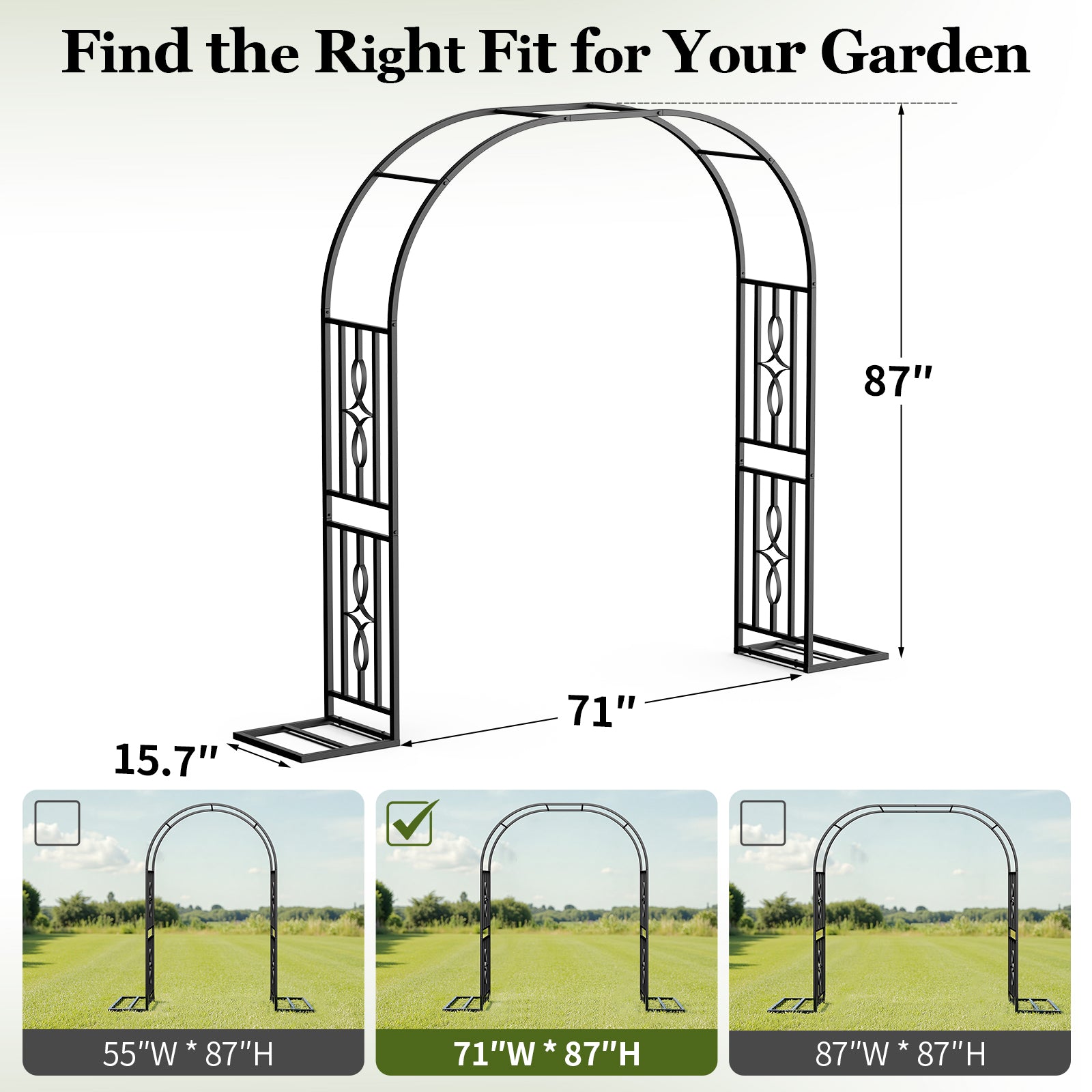 Metal Garden Arch, Heavy Duty Garden Trellis for Climbing Plants