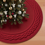 48 Inch Christmas Tree Skirt, Knit Tree Skirts,Tree Skirt for Winter Christmas Holiday Party Decoration, White