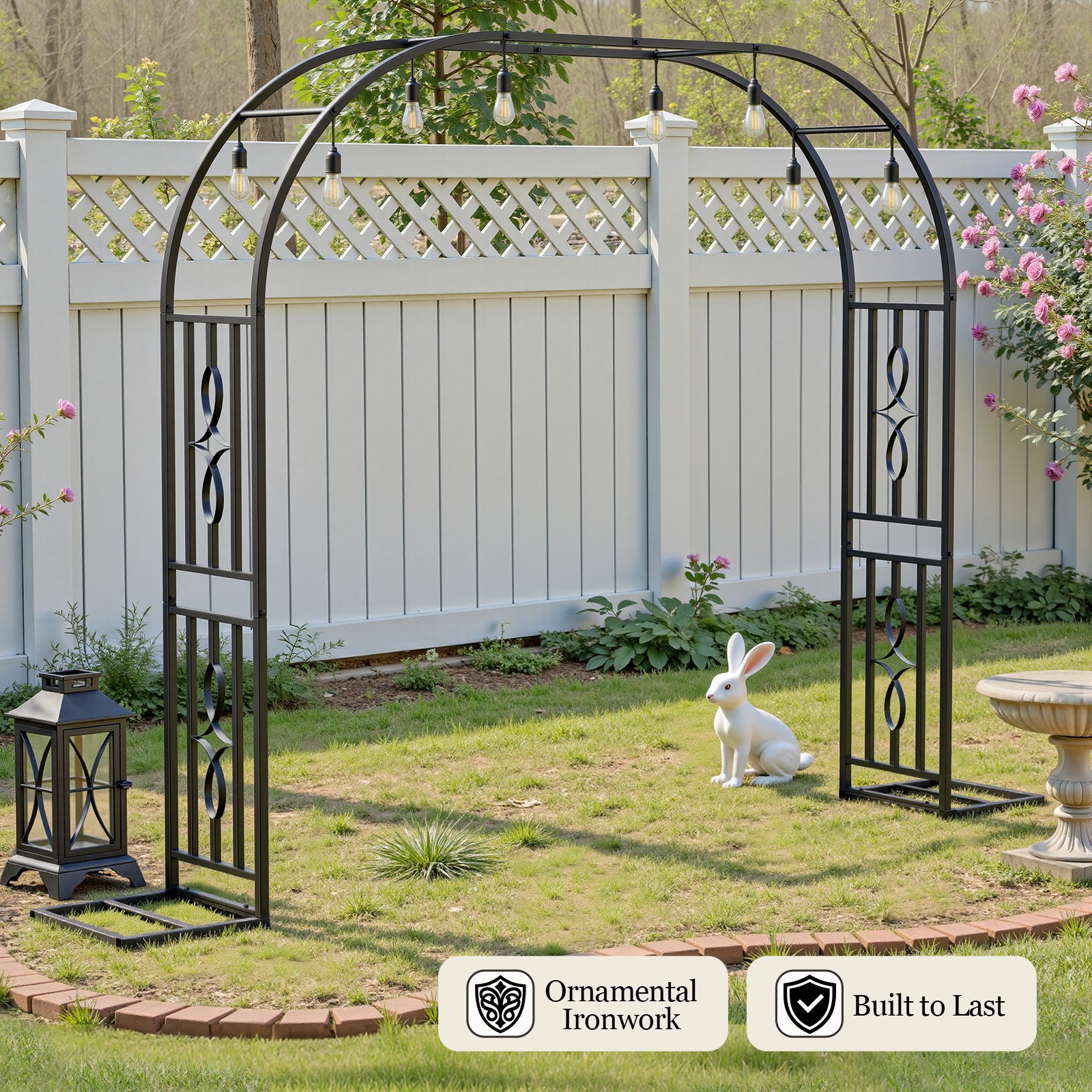 Metal Garden Arch, Heavy Duty Garden Trellis for Climbing Plants