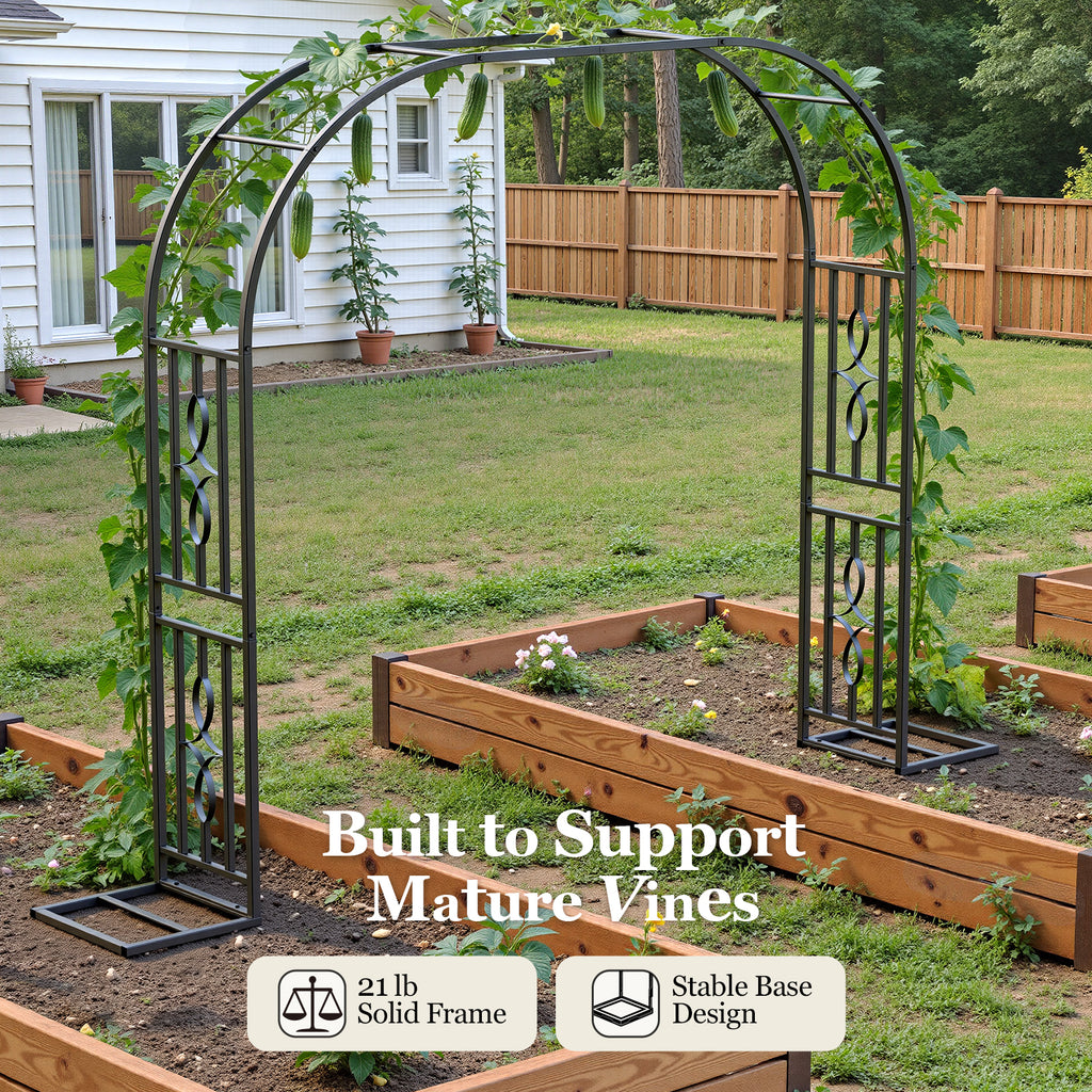 Metal Garden Arch, Heavy Duty Garden Trellis for Climbing Plants