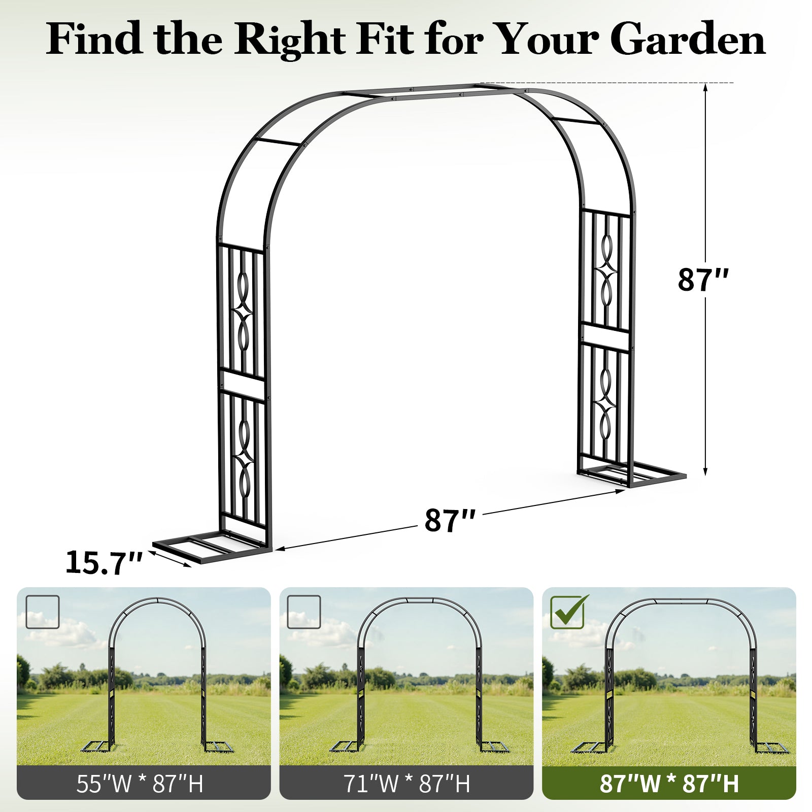 Metal Garden Arch, Heavy Duty Garden Trellis for Climbing Plants