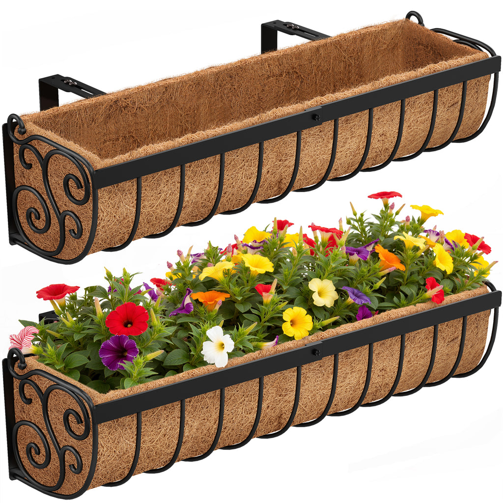 VOXOR Railing Planter Boxes Black