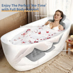 VOXOR Full Body Bath Pillow for Bathtub, Thick Bathtub Cushion, Luxury Tub Pillow for Bath for Headrest Neck and Back Support