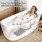 VOXOR Full Body Bath Pillow for Bathtub, Thick Bathtub Cushion, Luxury Tub Pillow for Bath for Headrest Neck and Back Support