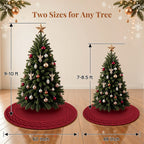 48 Inch Christmas Tree Skirt, Knit Tree Skirts,Tree Skirt for Winter Christmas Holiday Party Decoration, White