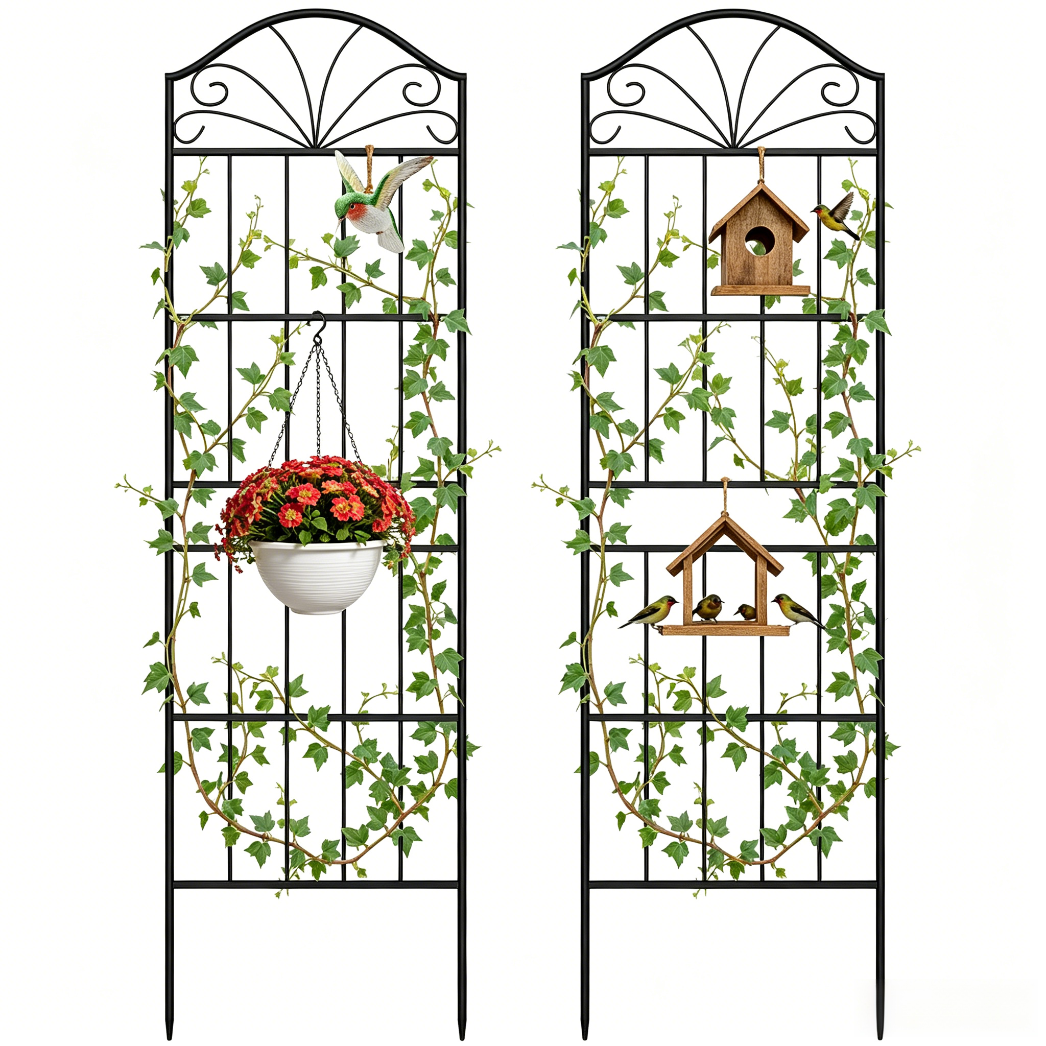 VOXOR Metal Trellis for Climbing Plants Outdoor,2 Pack