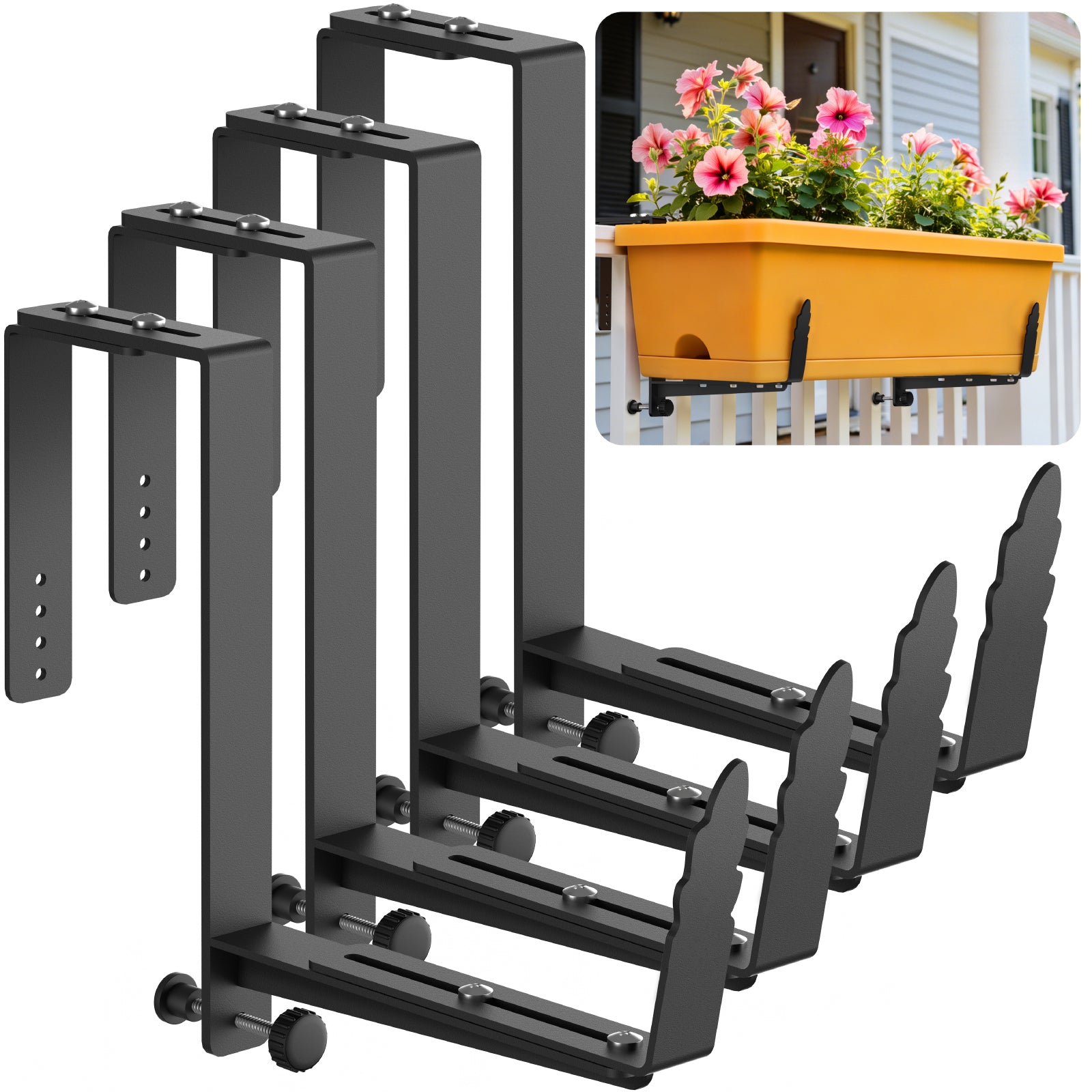 Window Box Brackets, Adjustable Planter Box Brackets,leaves