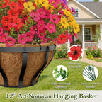 VOXOR Artificial Hanging Flowers with Hanging Baskets for Outdoors