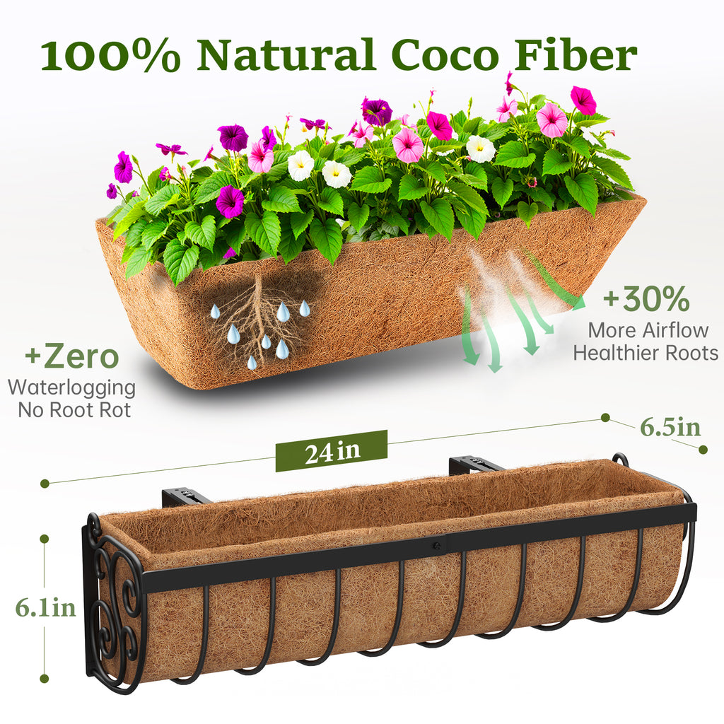 VOXOR Railing Planter Boxes Black