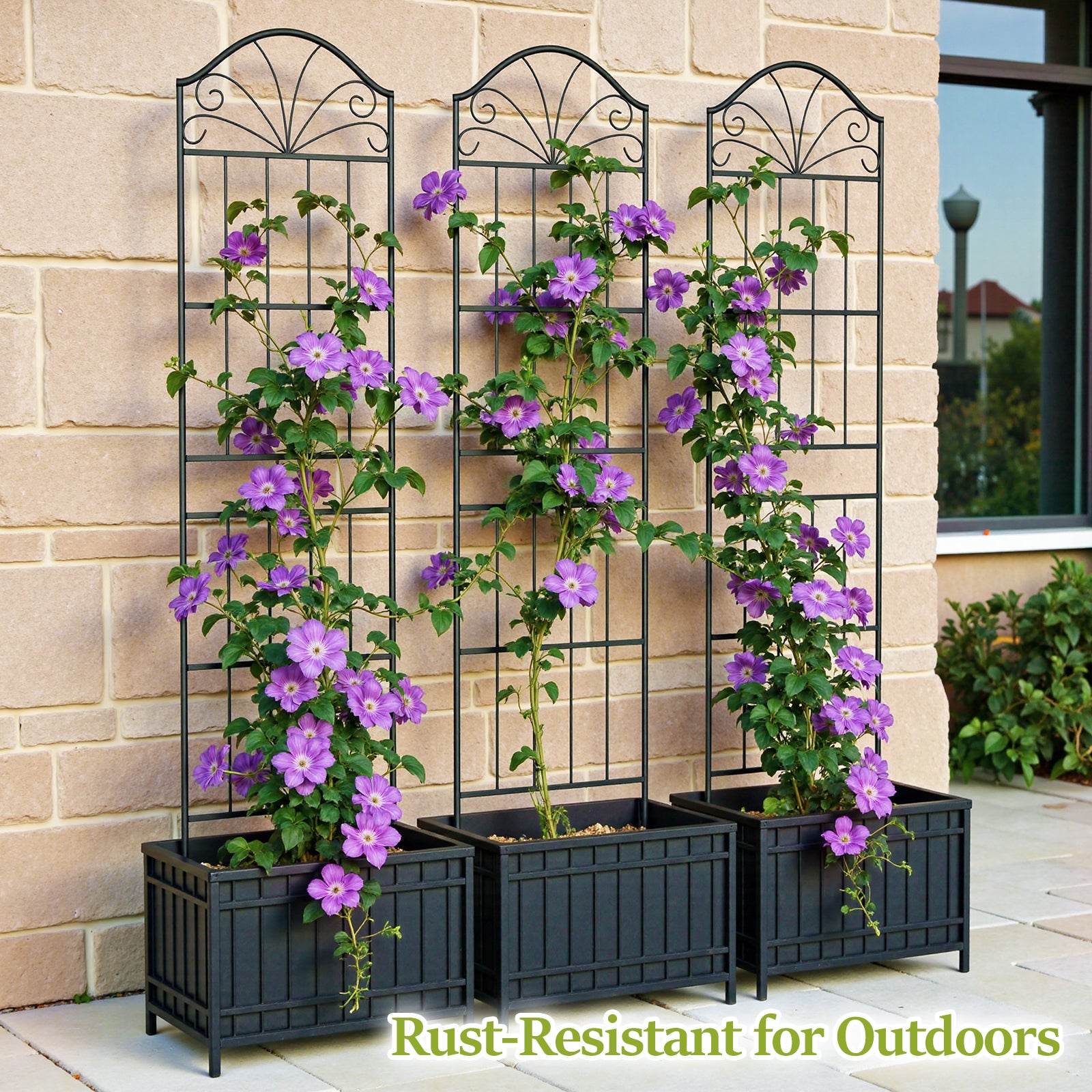 VOXOR Metal Trellis for Climbing Plants Outdoor,2 Pack