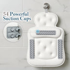 Bath Pillows for Tub, Comfortable Bathtub Cushion for Head and Neck with Soft 3D Mesh Fabric and 54 Non-Slip Suction Cups