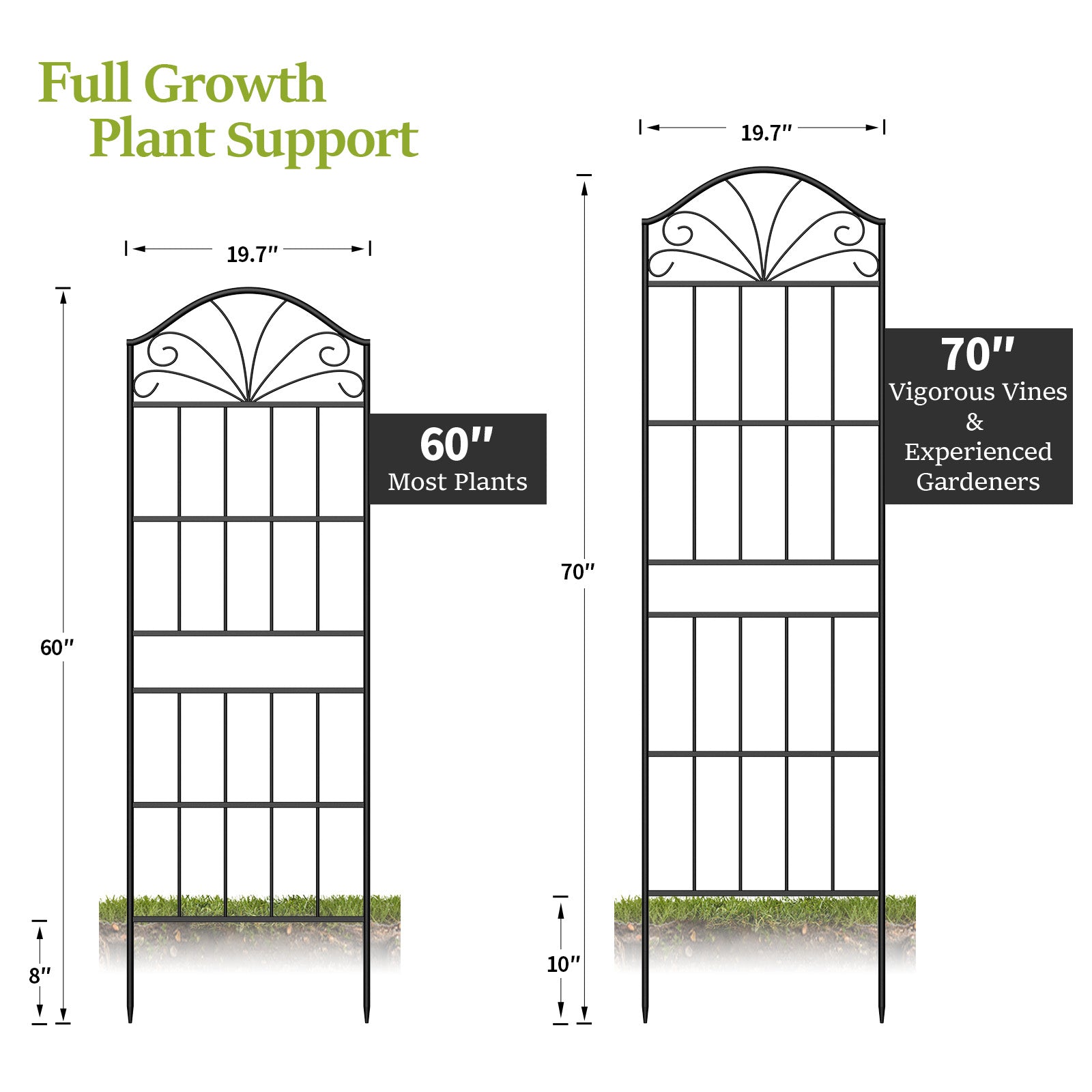 VOXOR Metal Trellis for Climbing Plants Outdoor,2 Pack