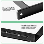 Window Box Brackets, Adjustable Planter Box Brackets, Heavy Duty Iron Flower Box Brackets for Railings, with Enhanced Bottom Support - Perfect for Balconies, Fences, and Gardens (Black, 2 Pack)