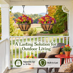 VOXOR Artificial Hanging Flowers with Hanging Baskets for Outdoors