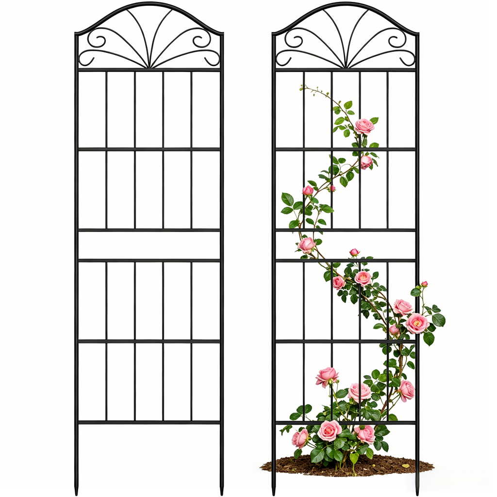 VOXOR Metal Trellis for Climbing Plants Outdoor,2 Pack