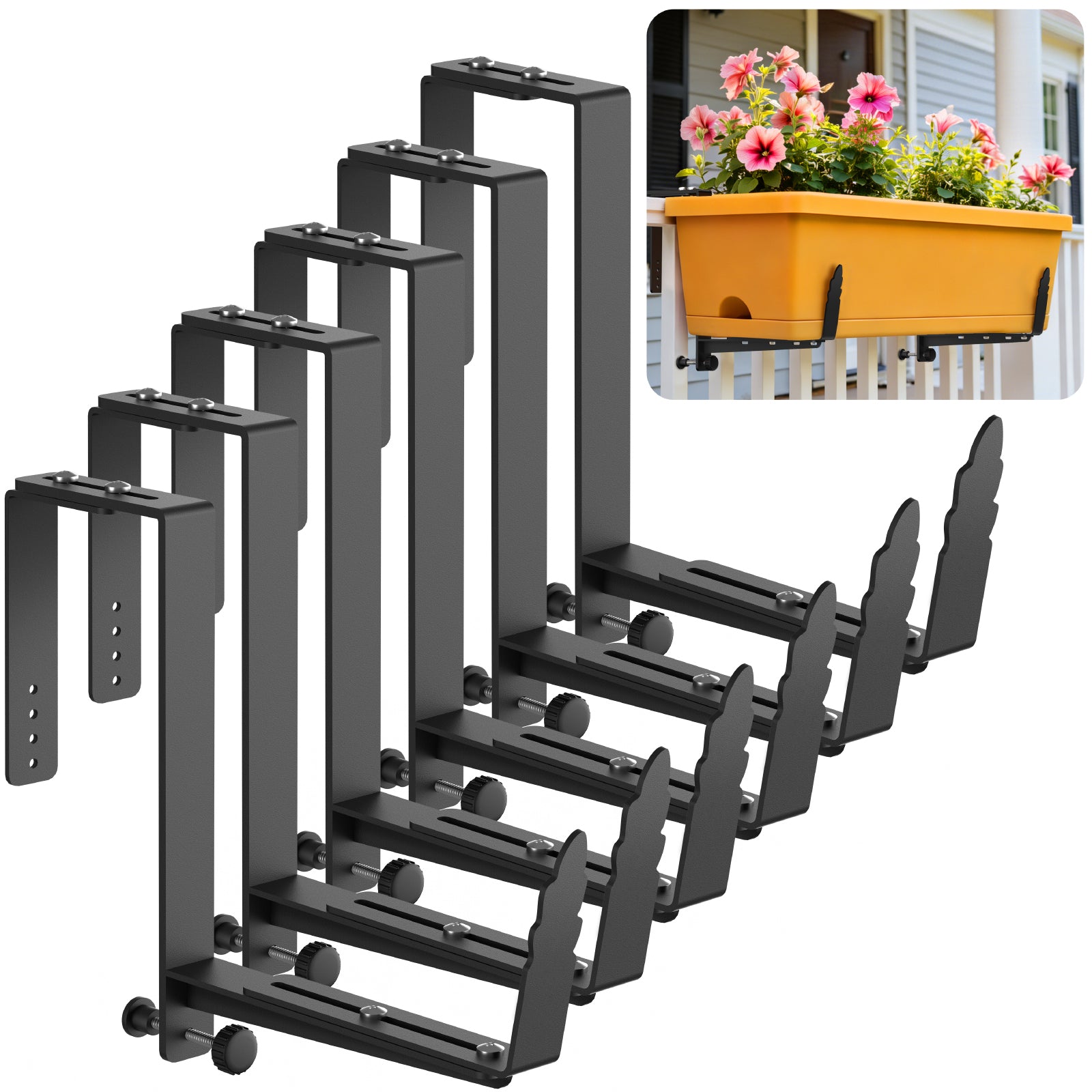 Window Box Brackets, Adjustable Planter Box Brackets,leaves