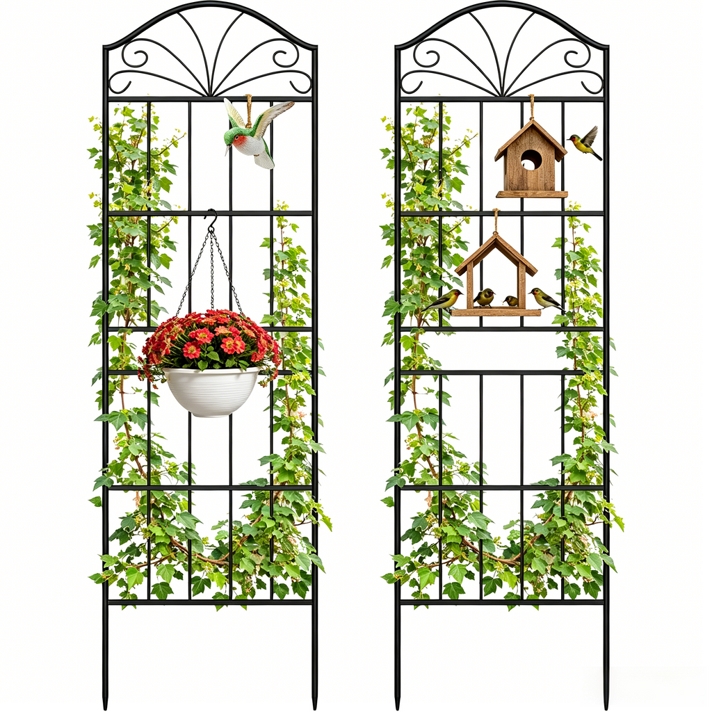 VOXOR Metal Trellis for Climbing Plants Outdoor,2 Pack