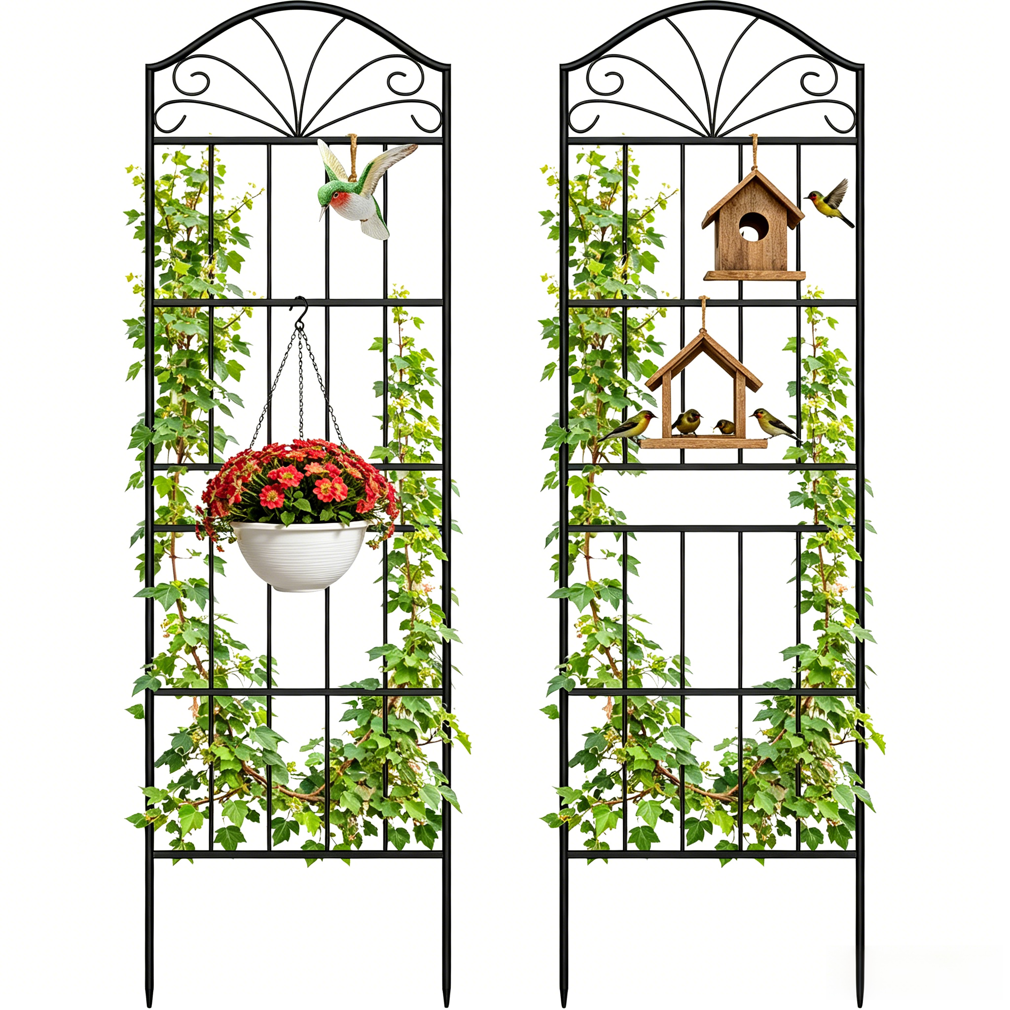 VOXOR Metal Trellis for Climbing Plants Outdoor,2 Pack