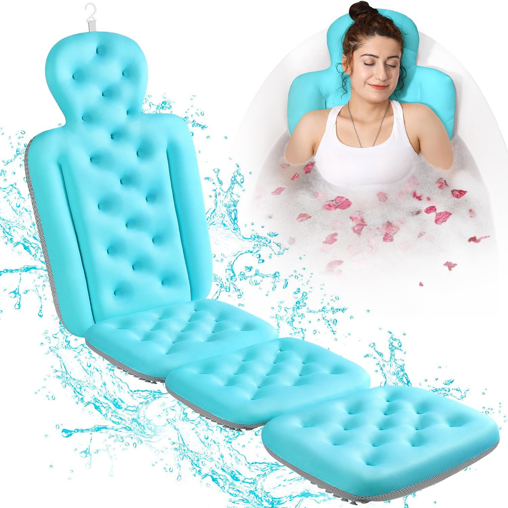 VOXOR Full Body Bath Pillow for Bathtub, Thick Bathtub Cushion, Luxury Tub Pillow for Bath for Headrest Neck and Back Support