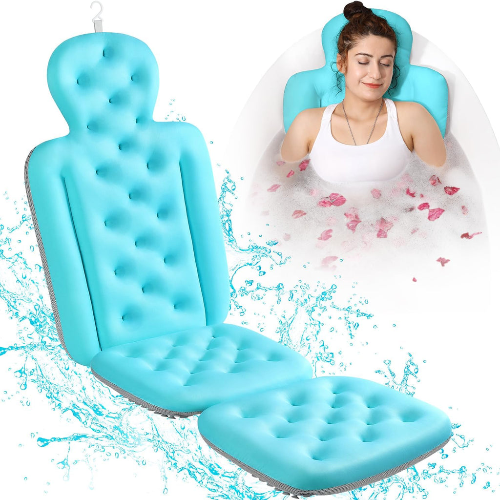 VOXOR Full Body Bath Pillow for Bathtub, Thick Bathtub Cushion, Luxury Tub Pillow for Bath for Headrest Neck and Back Support