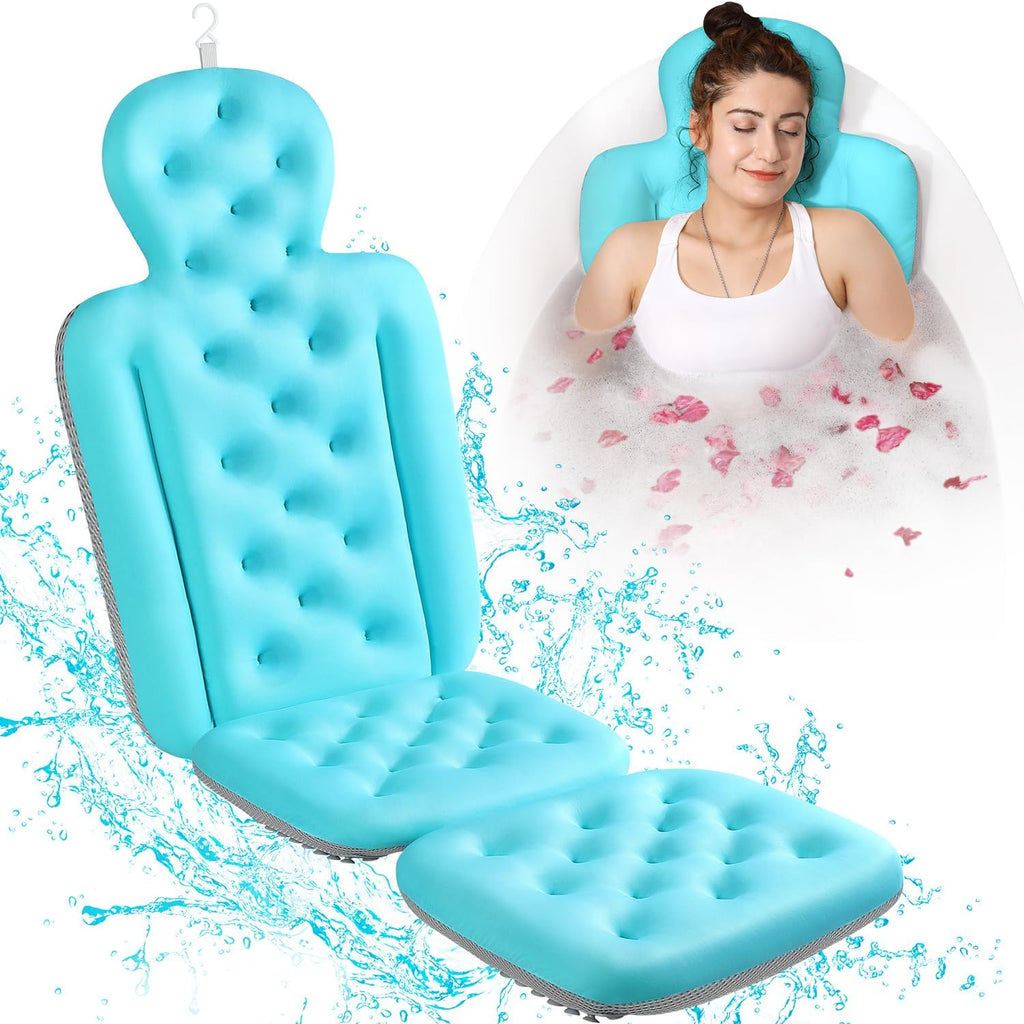 VOXOR Full Body Bath Pillow for Bathtub, Thick Bathtub Cushion, Luxury Tub Pillow for Bath for Headrest Neck and Back Support