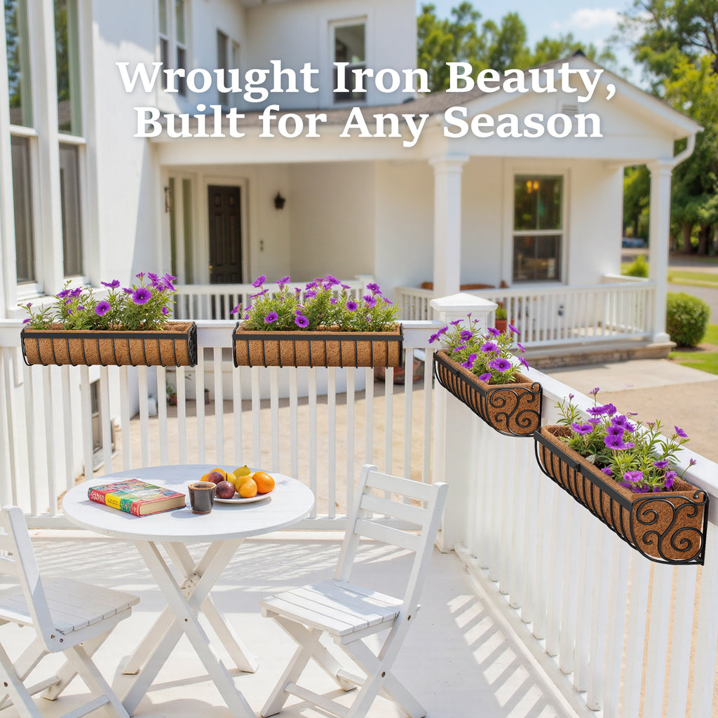 VOXOR Railing Planter Boxes Black