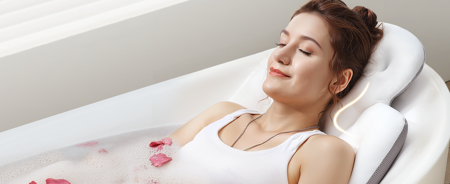 VOXOR Full Body Bath Pillow for Bathtub, Thick Bathtub Cushion, Luxury Tub Pillow for Bath for Headrest Neck and Back Support