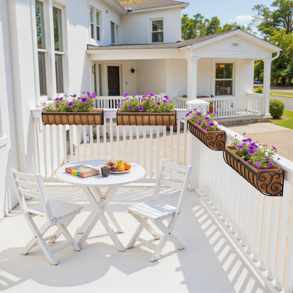 VOXOR Railing Planter Boxes Black