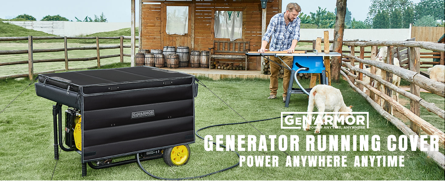 GenArmor Generator Covers While Running, 100% Waterproof Heavy Duty Tarps Generator Tent, Portable Outdoor Generator Enclosure for Most 4000w~13000w Generators