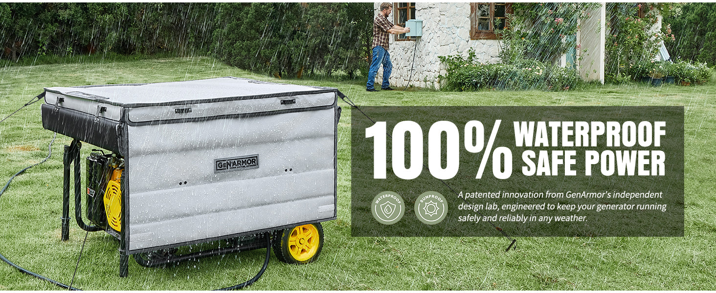 GenArmor Generator Covers While Running, 100% Waterproof Heavy Duty Tarps Generator Tent, Portable Outdoor Generator Enclosure for Most 4000w~13000w Generators