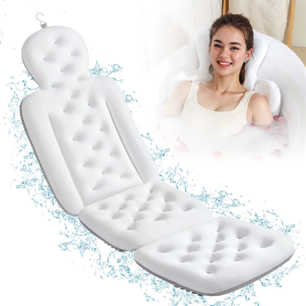 VOXOR Full Body Bath Pillow for Bathtub, Thick Bathtub Cushion, Luxury Tub Pillow for Bath for Headrest Neck and Back Support