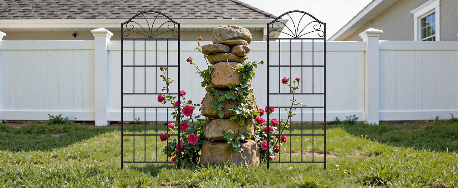 VOXOR Metal Trellis for Climbing Plants Outdoor,2 Pack
