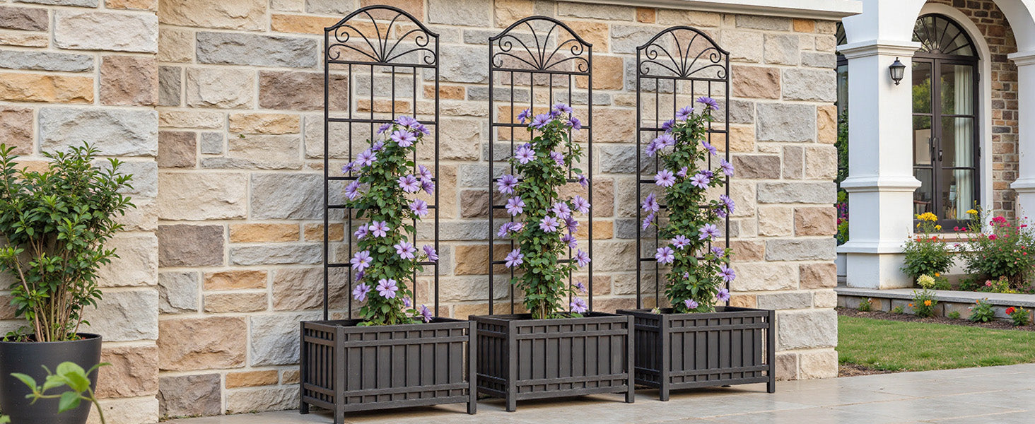 VOXOR Metal Trellis for Climbing Plants Outdoor,2 Pack