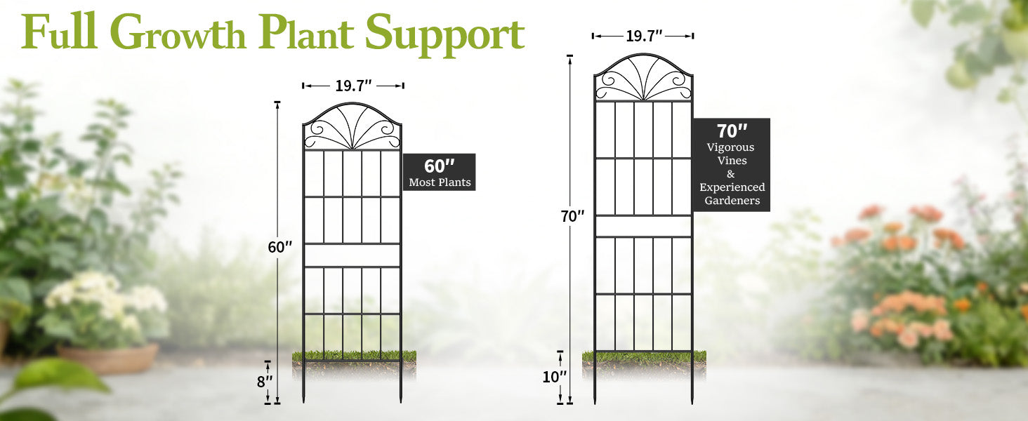 VOXOR Metal Trellis for Climbing Plants Outdoor,2 Pack