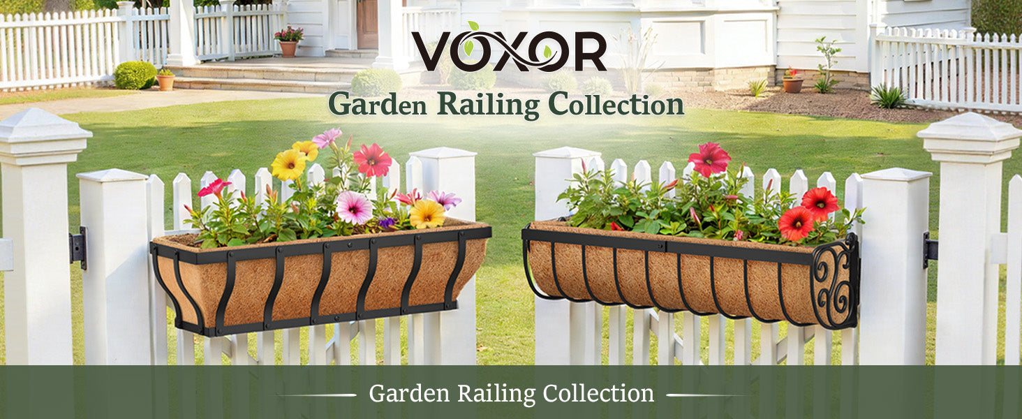 VOXOR Railing Planter Boxes Black