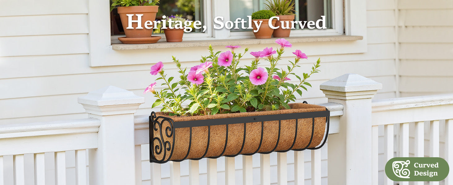 VOXOR Railing Planter Boxes Black